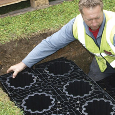 Modulo di gestione delle acque piovane per spazio pubblico - Soakaway - ACO Building Drainage - per casa / per terrazza / per parcheggio