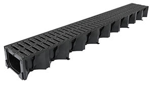 Canaletta con griglie - HexDrain - ACO Building Drainage - in polipropilene / griglia in acciaio galvanizzato / per spazio pubblico