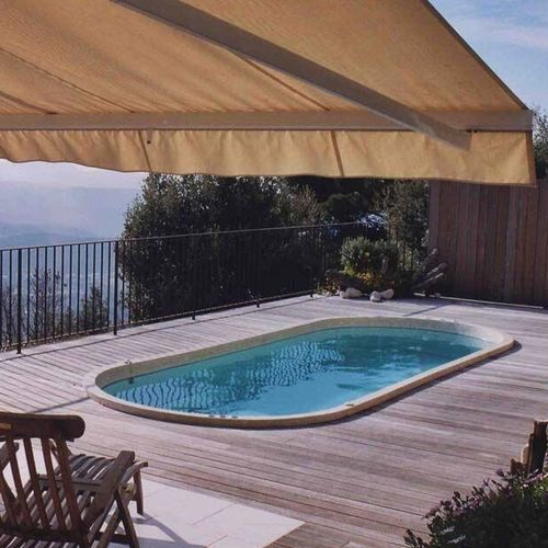 Spa da incasso per nuoto controcorrente - Amplitude 550 - Clairazur - ovale / 4 posti / in mosaico