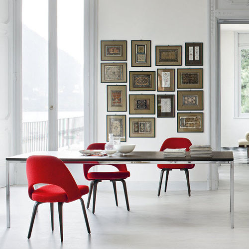 Tavolo da pranzo contemporaneo - Knoll international - impiallacciato in legno / in vetro / in marmo
