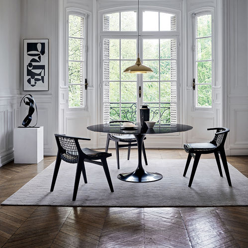 Poltrona contemporanea - KLISMOS  - Knoll international - in pelle / in cotone / in marmo
