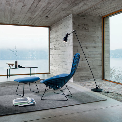 Poltrona contemporanea - Bertoia  - Knoll international - in tessuto / in acciaio cromato / in filo metallico