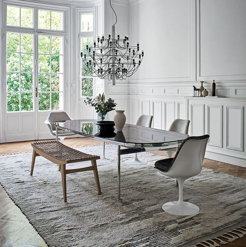Panca contemporanea - Klismos  - Knoll international - in rovere / in corda / senza schienale