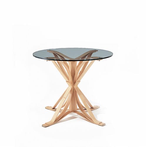 Tavolo da pranzo contemporaneo - Face Off  - Knoll international - in vetro temprato / con supporto in acero / con supporto in laminato