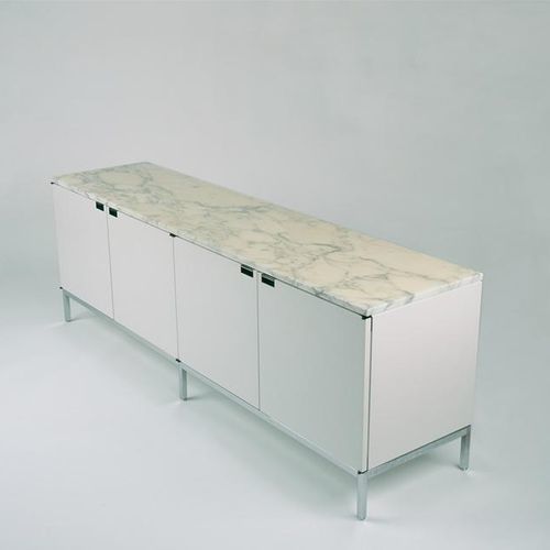 Credenza contemporanea - Knoll international - in legno laccato / impiallacciata in legno / in acciaio cromato