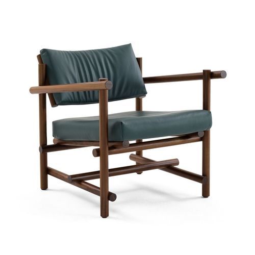 Poltrona contemporanea - MUECKE - Knoll international - in pelle / in tessuto / in rovere