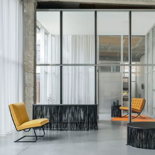Tavolo contemporaneo - DOZIE KANU - Knoll international - in acciaio / in pelle / rettangolare