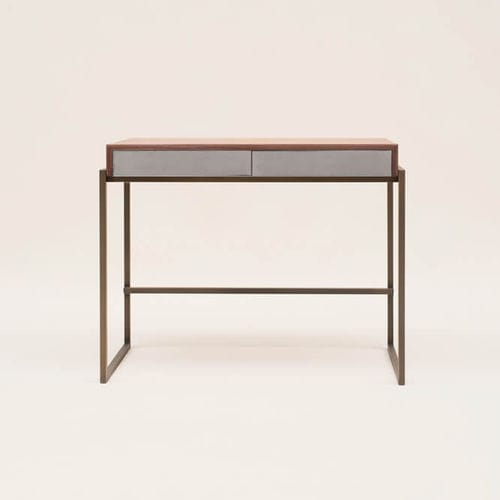 Scrivania in stile industriale - MILA T73B - GHYCZY - in legno massiccio / in metallo