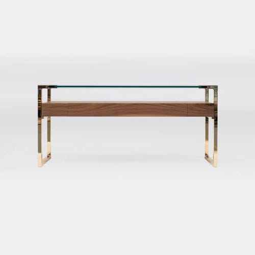 Consolle design Bauhaus - ORSON T53L - GHYCZY - in rovere / in noce / in vetro