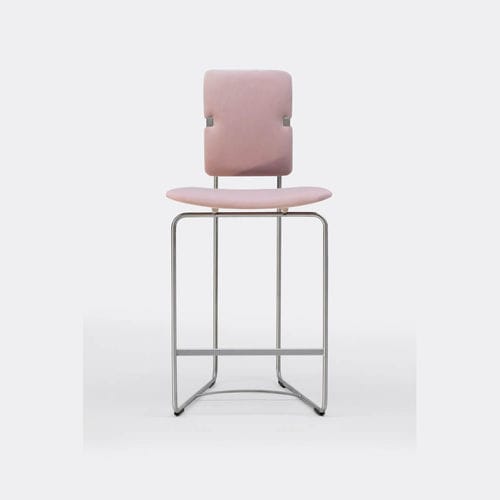 Sedia alta design Bauhaus - JODIE S02B - GHYCZY - da interno / in velluto / con supporto in acciaio inossidabile