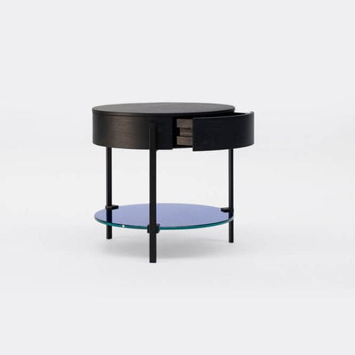 Tavolo d'appoggio contemporaneo - ALICE T79L - GHYCZY - in rovere / in vetro / con supporto in metallo