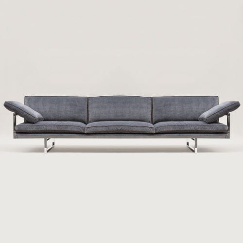 Divano in stile industriale - BRAD S10-3 - GHYCZY - in tessuto / in pelle / con cuscino rimovibile