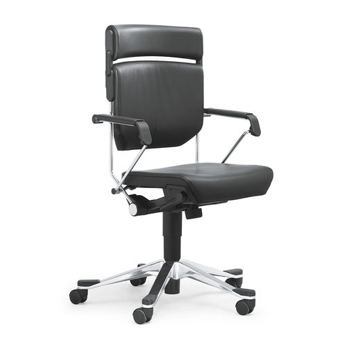 Sedia da ufficio contemporanea - 33 - Stoll Giroflex - da interno / in pelle / imbottita