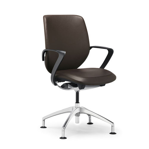 Poltrona da ufficio contemporanea - 313 - Stoll Giroflex - in pelle / ad altezza regolabile / contract