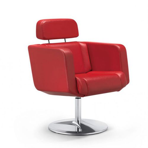 Poltrona visitatore contemporanea - 21 - Stoll Giroflex - in pelle / contract / con base centrale