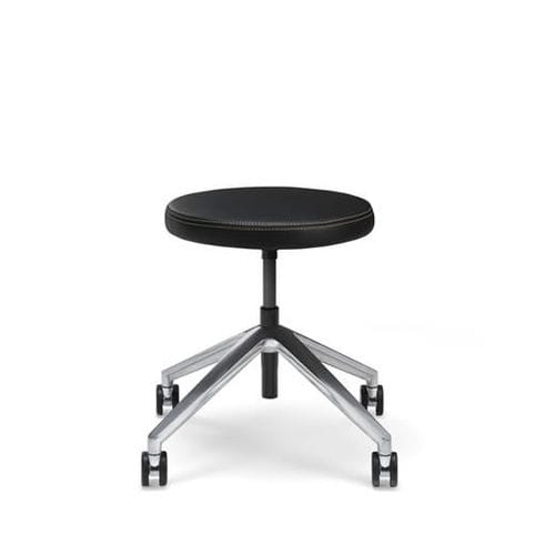 Sgabello operativo in pelle - 656 - Stoll Giroflex - regolabile / con rotelle / girevole