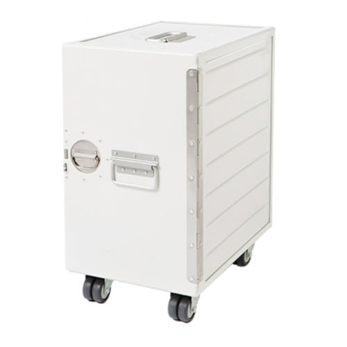 Cassettiera per ufficio in alluminio - BORDBAR_BOX WHITE - bordbar design GmbH - 5 cassetti / con rotelle / design originale