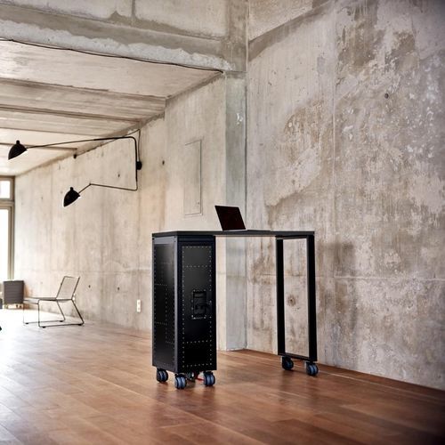 Tavolo alto contemporaneo - HIGHTABLE_BY JANUA - bordbar design GmbH - in rovere / con supporto in alluminio anodizzato / rettangolare