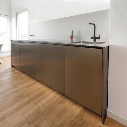 Cucina contemporanea - GC - MYKILOS - in legno / compatta / senza maniglie
