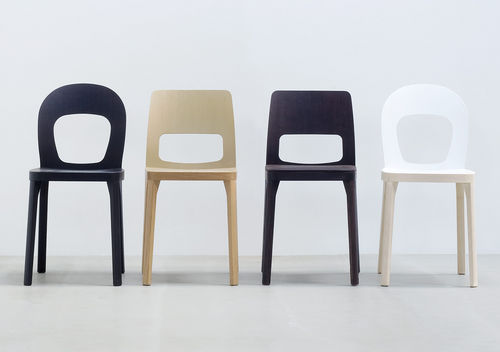 Sedia visitatore contemporanea - ST6N - HUSSL - in legno / contract / senza braccioli