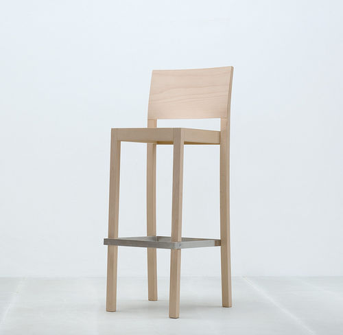 Sedia alta contemporanea - ST3N - HUSSL - in legno / contract / senza braccioli