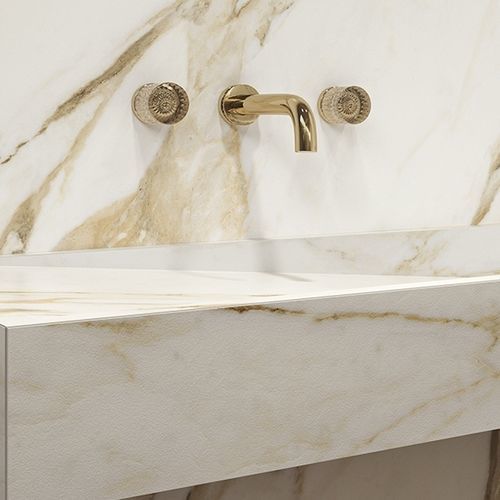 Miscelatore doppio comando per lavabo - PF60011337 - Versace Ceramics - da parete / in metallo / da bagno