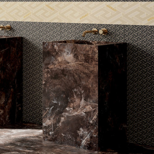 Lavabo a pavimento - Versace Ceramics - in ceramica / quadrato / senza foro