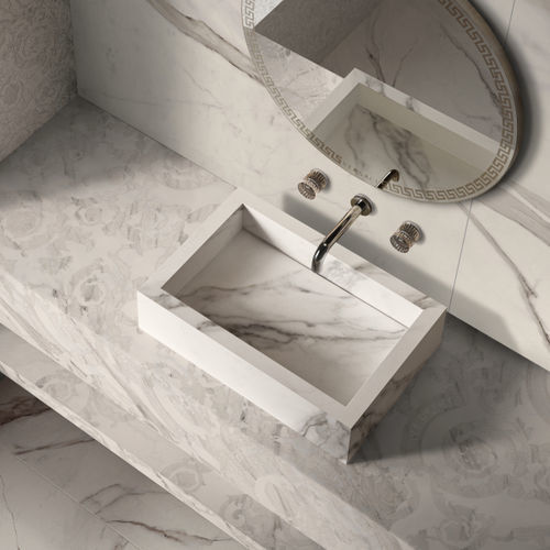 Lavabo da appoggio - Versace Ceramics - in ceramica / rettangolare / senza foro