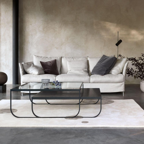 Tavolino basso contemporaneo - TATI - Asplund - in vetro laccato / in rovere / in pietra