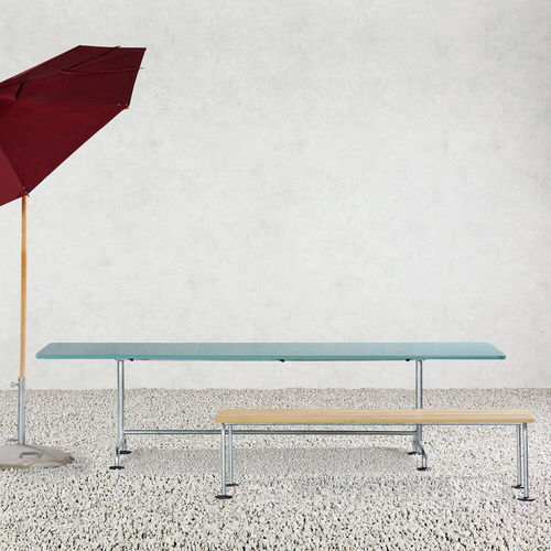 Panca da giardino contemporanea - Atelier Alinea - in frassino / con schienale / con braccioli