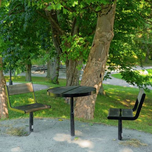 Sedia contemporanea - APRIL  - Vestre - da esterno / in legno / con supporto in acciaio galvanizzato