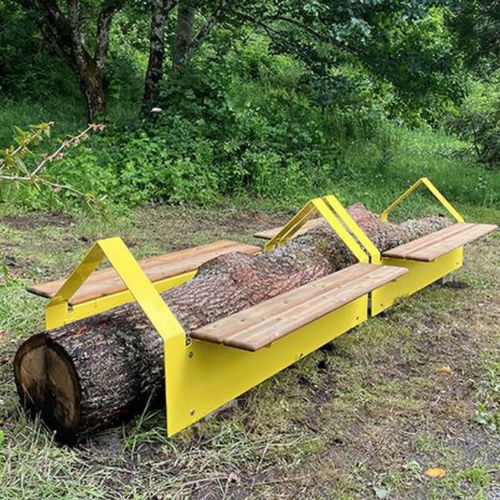 Panca per spazi pubblici contemporanea - LOG - Vestre - in acciaio galvanizzato / in legno / senza schienale
