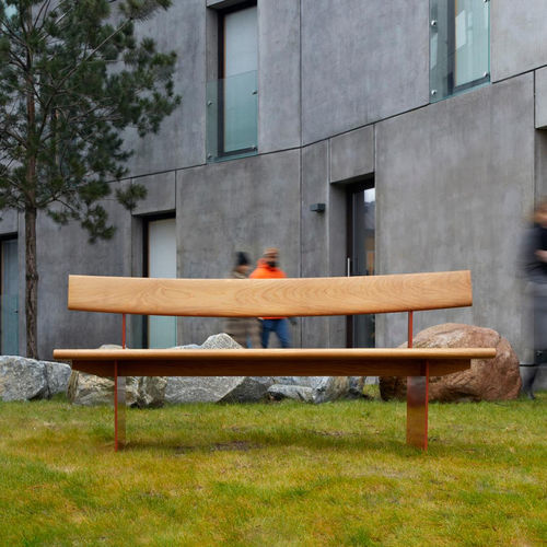 Panca per spazi pubblici contemporanea - EDO  - Vestre - in acciaio galvanizzato / in legno / con schienale