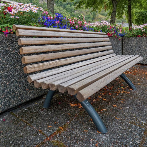 Panca per spazi pubblici classica - URBAN  - Vestre - in acciaio galvanizzato / in legno / con schienale