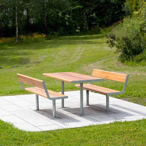 Tavolo contemporaneo - APRIL - Vestre - in legno / in acciaio galvanizzato / rettangolare
