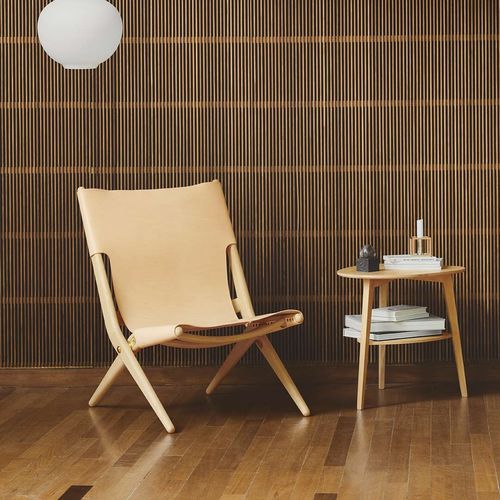 Chauffeuse design scandinavo - SAXE - by Lassen - in pelle / in rovere / pieghevole