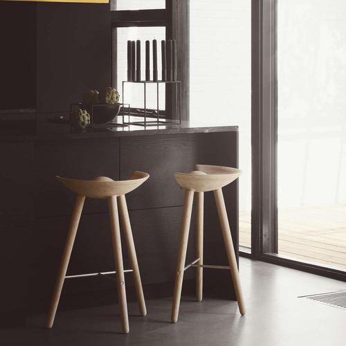 Sgabello da bar design scandinavo - ML42 - by Lassen - in rovere / in faggio / con supporto in acciaio