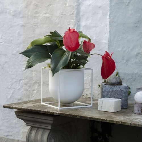 Vaso da giardino in metallo - KUBUS 23 - by Lassen - da appoggio / rotondo / per uso residenziale