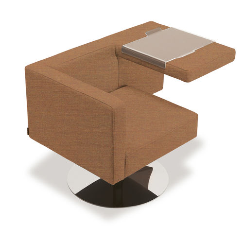 Poltrona visitatore contemporanea - SOLITAIRE - OFFECCT - in pelle / in tessuto / con tavoletta