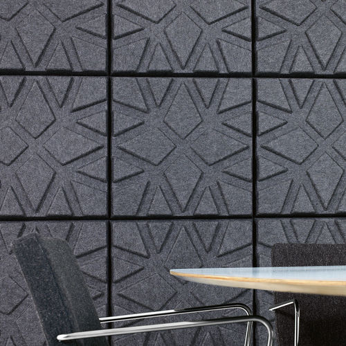 Pannello acustico a muro - SOUNDWAVE® GEO - OFFECCT - in feltro / quadrato / colorato