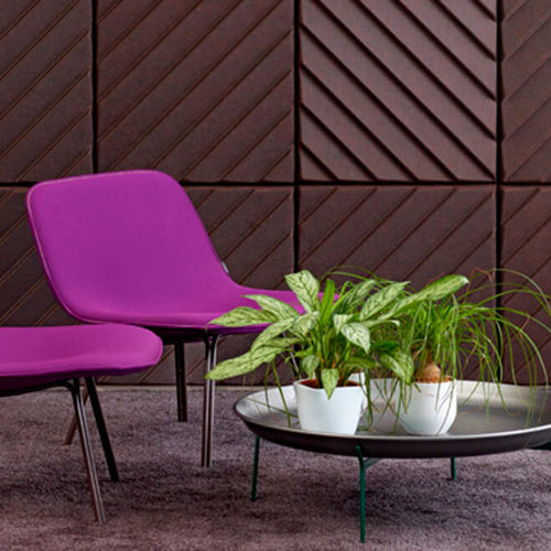 Pannello acustico a muro - SOUNDWAVE® STRIPES - OFFECCT - in fibra di poliestere / quadrato / colorato