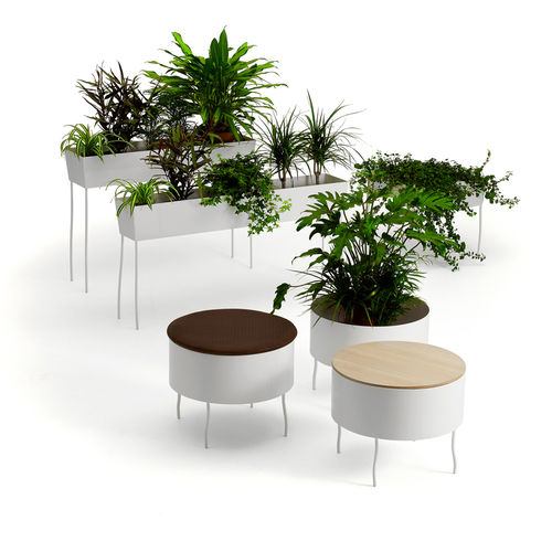 Vaso da giardino in metallo - GREEN PEDESTALS - OFFECCT - rotondo