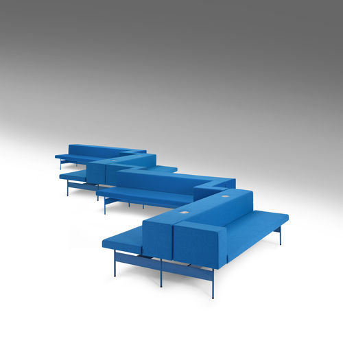 Divanetto imbottito modulare - GATE - OFFECCT - contemporaneo / in tessuto / in pelle