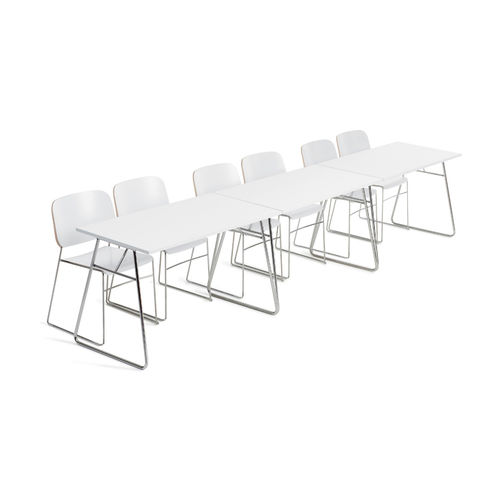 Tavolo da conferenza contemporaneo - LITE - OFFECCT - in laminato / in metallo cromato / rettangolare