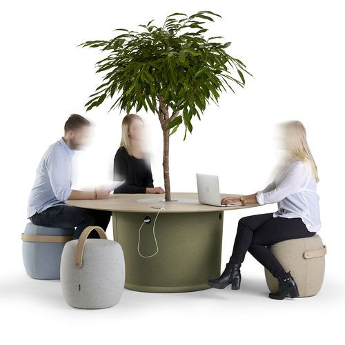 Tavolo contemporaneo - ON POINT - OFFECCT - in MDF laccato / in tessuto / con supporto in cuoio