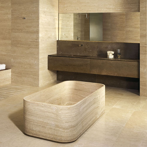 Vasca da bagno da appoggio - LE CAVE - Vaselli Marmi - in pietra