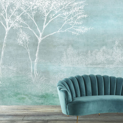 Carta da parati contemporanea - AU FIL DE L'EAU - Arta WallDeco - con motivi naturali / panoramica / con motivo a croquis