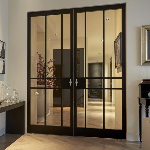Porta da interno - TRANSPARENCY : DESIGN LACQUER LE CADRE - Bod'or KTM - in legno / scorrevole / a bilico