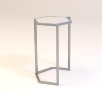 Tavolo alto contemporaneo - HEXAGON - METAFOX - in acciaio / esagonale / impilabile