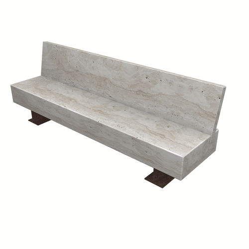 Panca per spazi pubblici contemporanea - BAUHAUS  - Arredo di Pietra srl - in acciaio / in travertino / con schienale